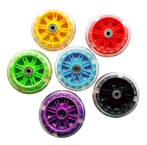 Llantas Laterales De Entrenamiento Con Luz  Bici Rod 12-20 Color Morado