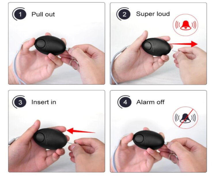 Alarma -Llavero Azul Defensa Personal , Sonido de Panico 