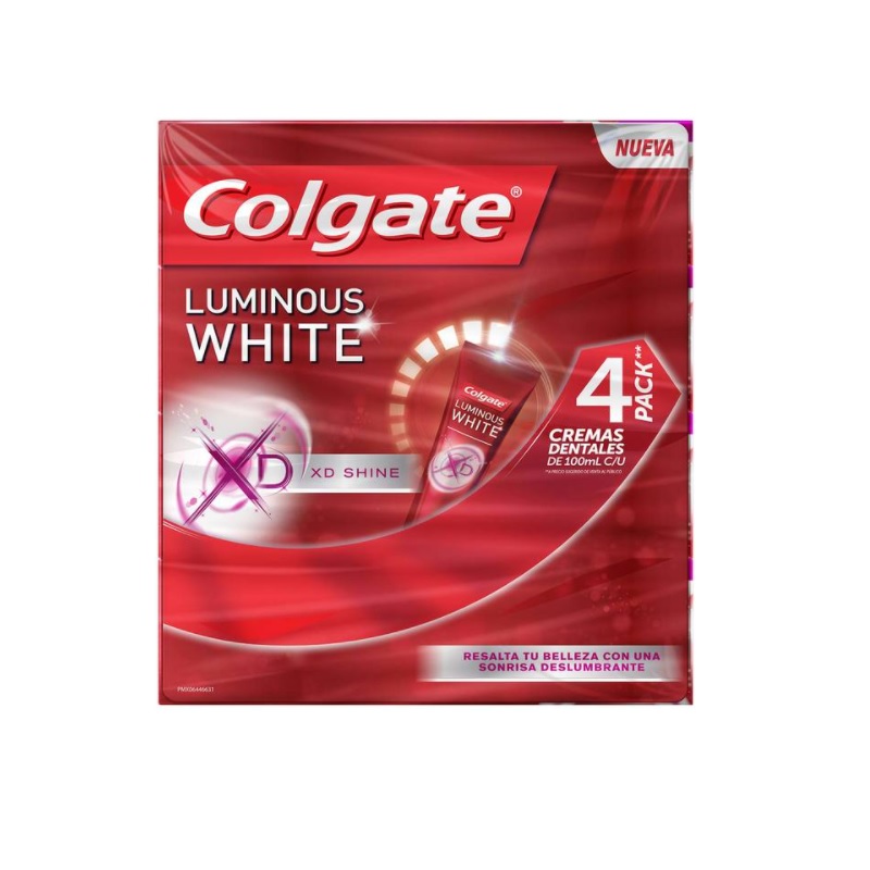 Crema Dental Colgate Luminous White 4 Piezas 100 Mililitros