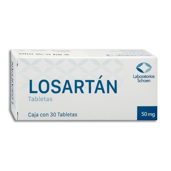 Losartan 50 mg. 30 tabletas