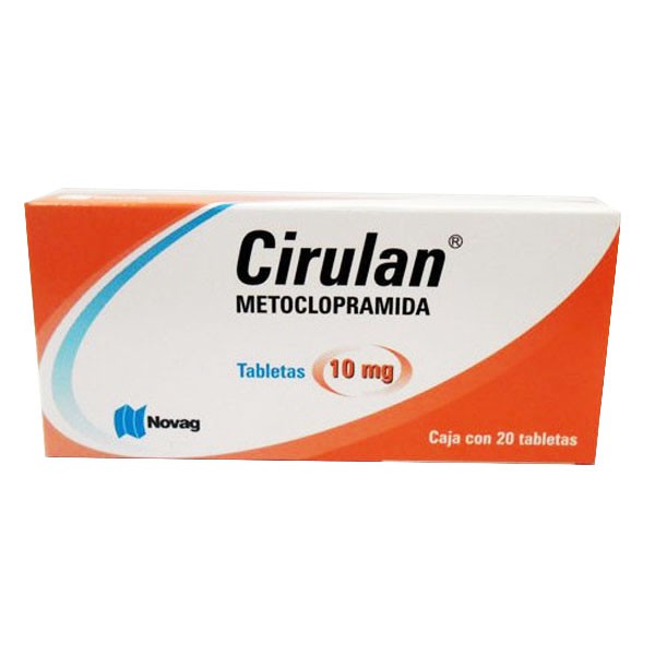 Cirulan  Metoclopramida 10 mg -- 20 tabletas