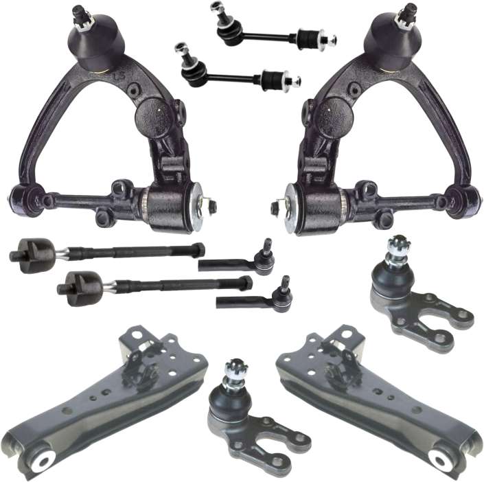 KIT DE HORQUILLAS SUPERIORES E INFERIORES CON ROTULAS, BIELETAS DE DIRECCIÒN CON TERMINALES Y TORNILLOS ESTABILIZADORES TOYOTA HIACE 2.7L 04-19