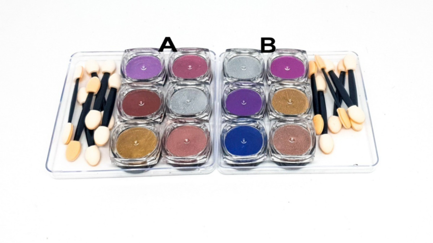 Efecto Espejo 6 Polvos Para Uñas + 6 Aplicadores