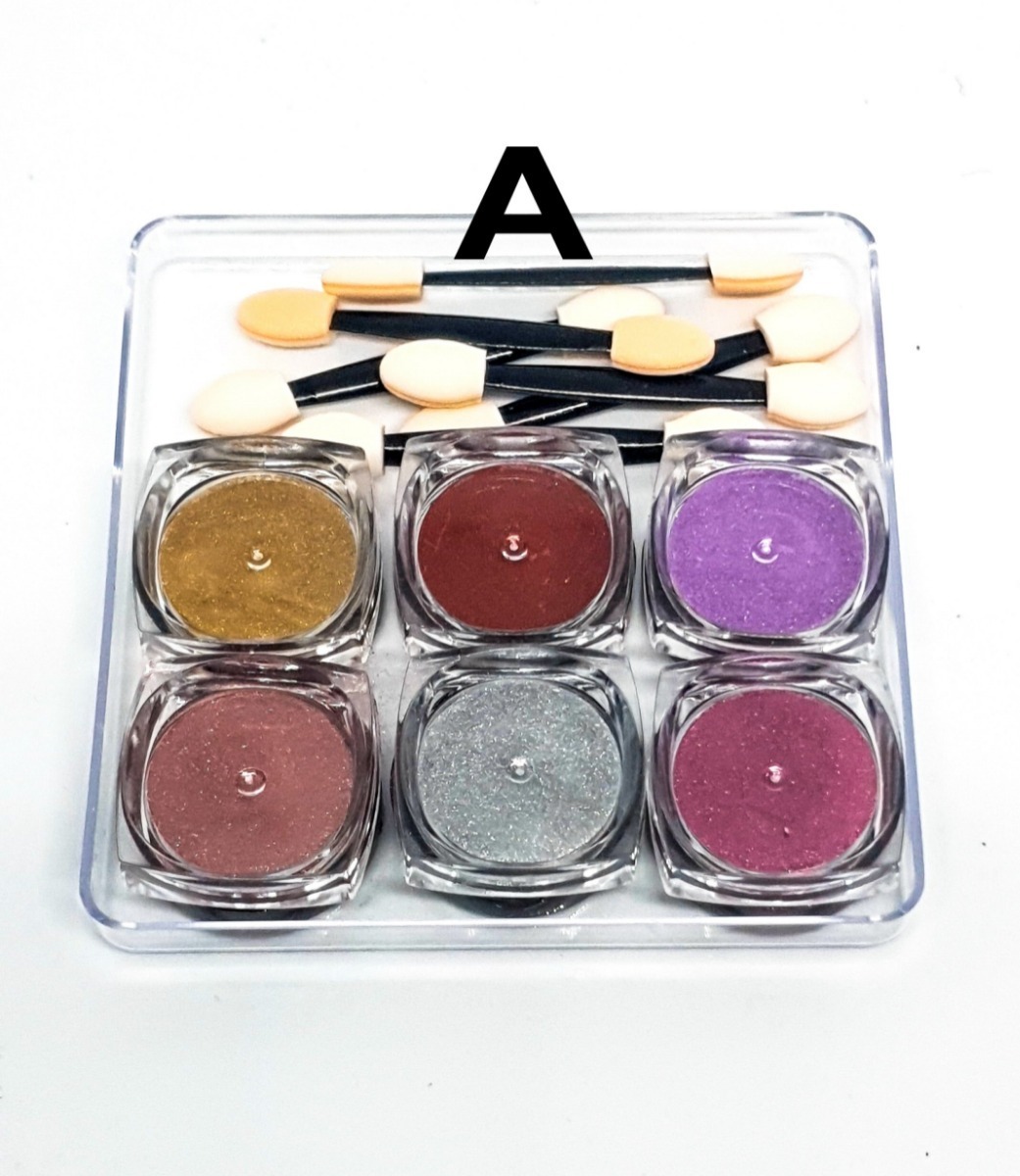 Efecto Espejo 6 Polvos Para Uñas + 6 Aplicadores