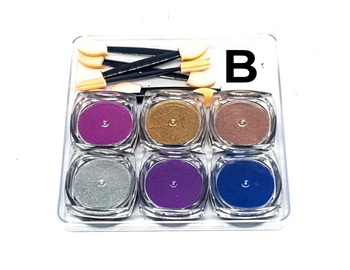 Efecto Espejo 6 Polvos Para Uñas + 6 Aplicadores