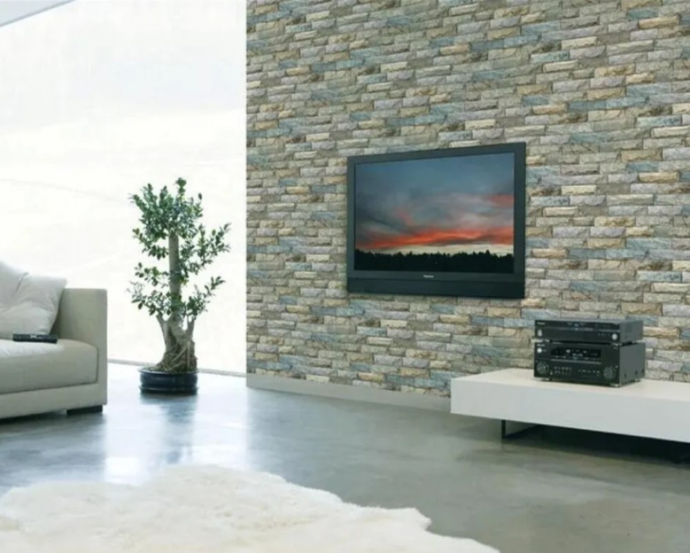 PAPEL TAPIZ ADHERIBLE TABIQUE GRIS COLORES 2m X 45cm TP11