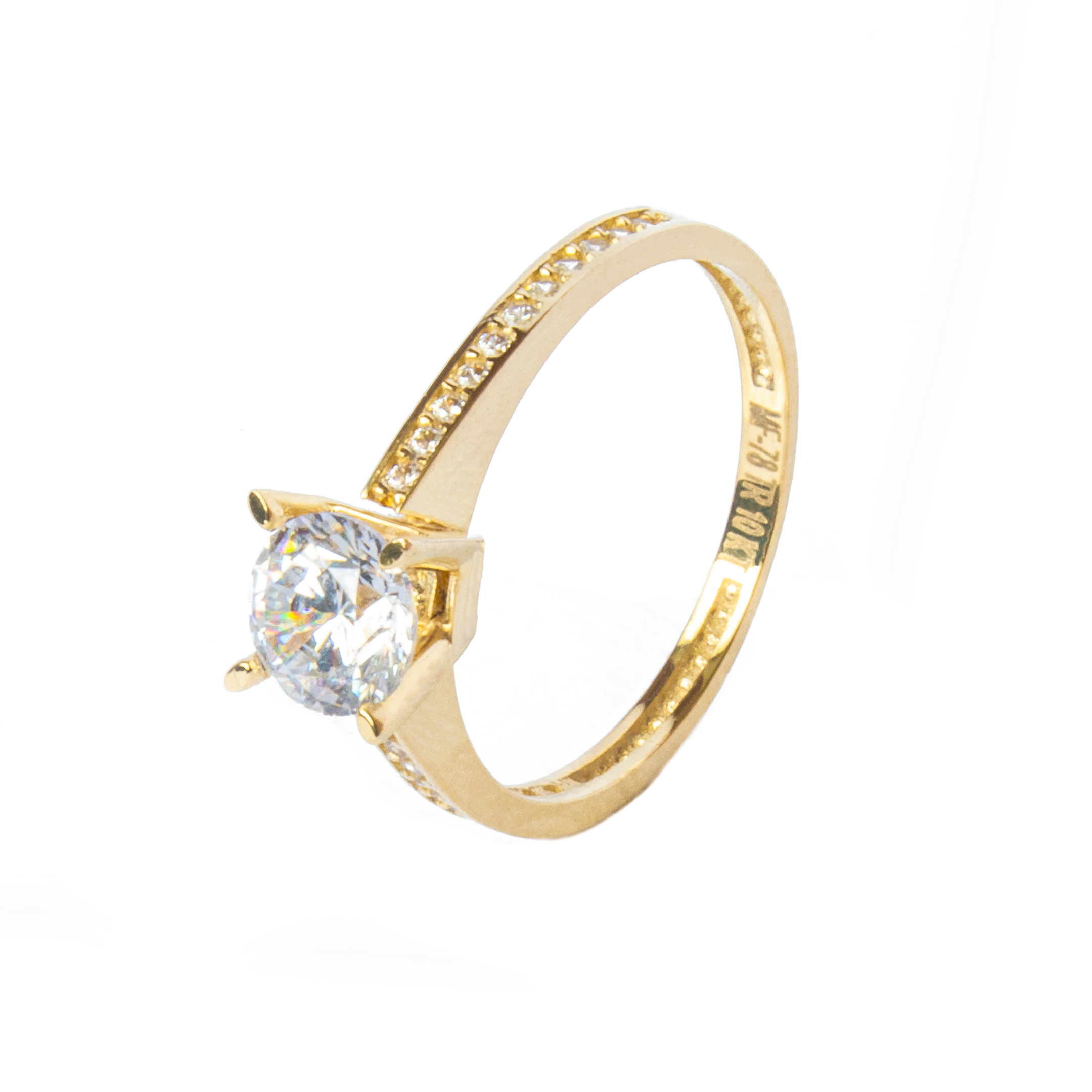 Anillo Compromiso Con Circonias Oro 10 Kilates.