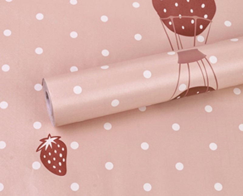 PAPEL TAPIZ ADHERIBLE ROSA NUBES FRESA NIÑAS 10m X 45cm TP68