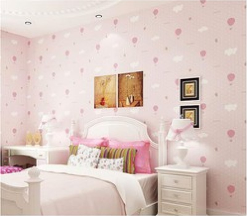 PAPEL TAPIZ ADHERIBLE ROSA NUBES FRESA NIÑAS 10m X 45cm TP68