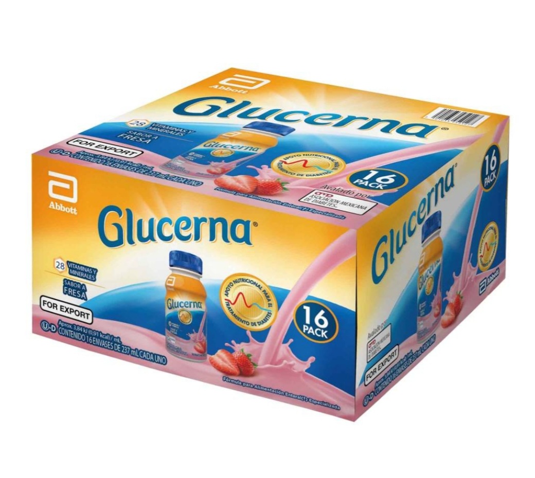 Glucerna Pack 16 Piezas De 237 Ml C/u Sabor Fresa