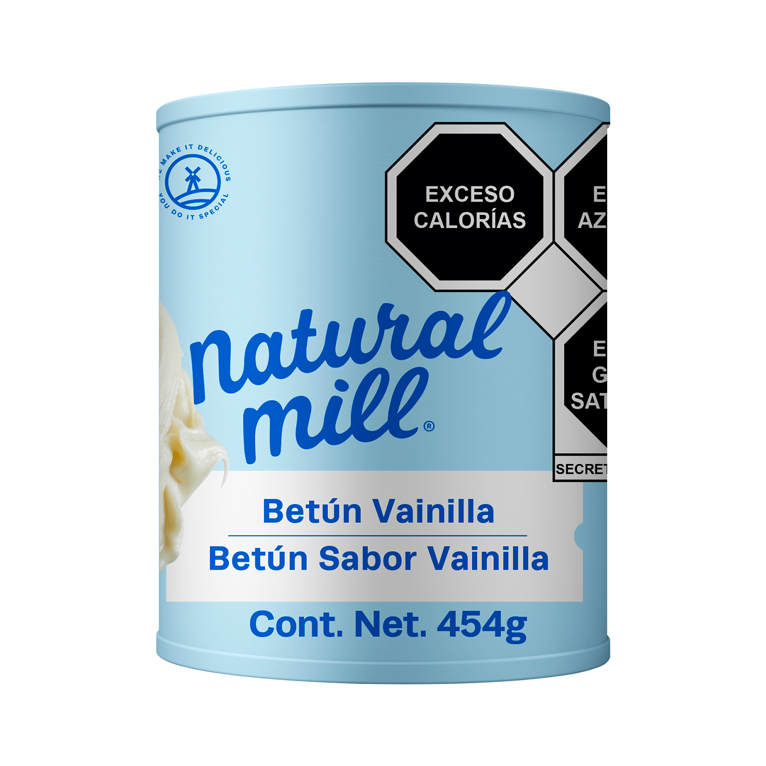Betún Natural Mill sabor Vainilla 454g 4 pack