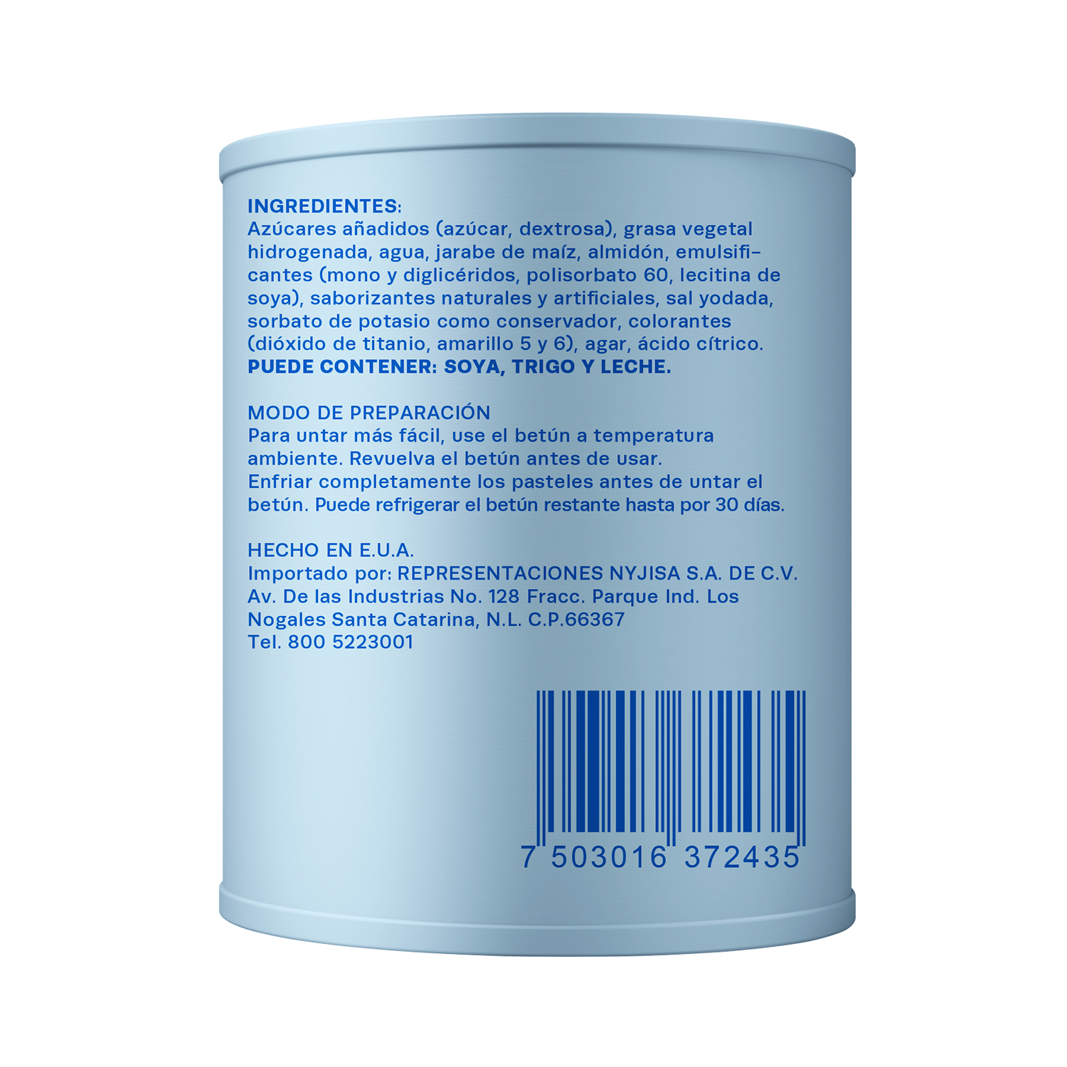Betún Natural Mill sabor Vainilla 454g 4 pack
