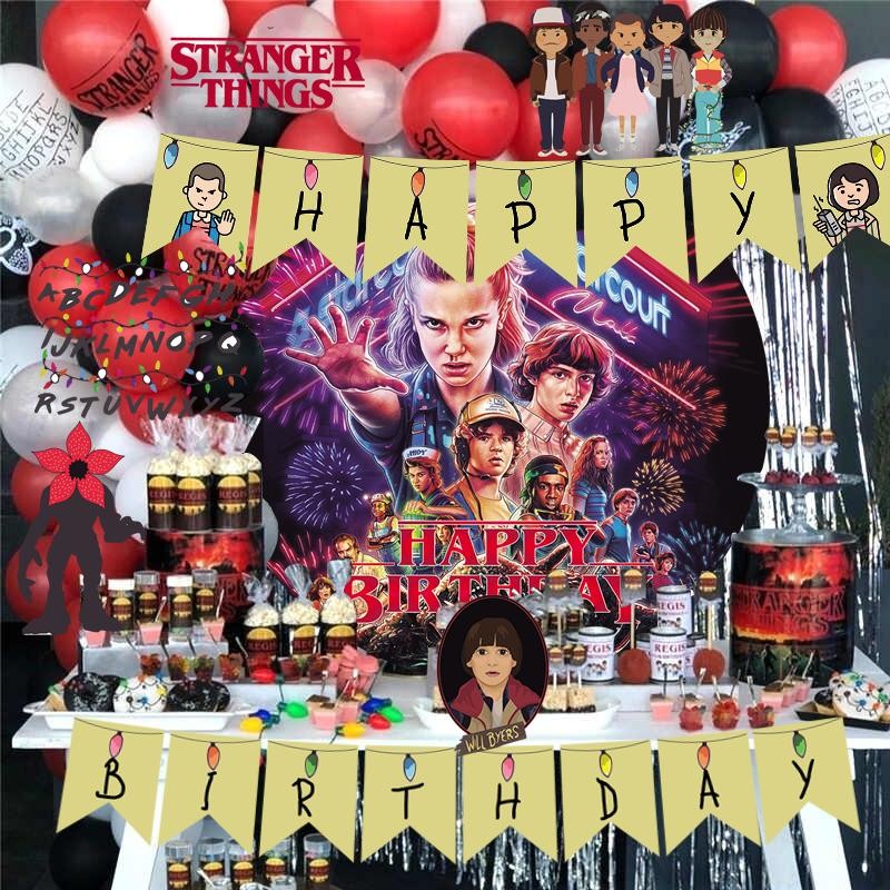 KIT DECORACIÓN CUMPLEAÑOS STRANGER THINGS
