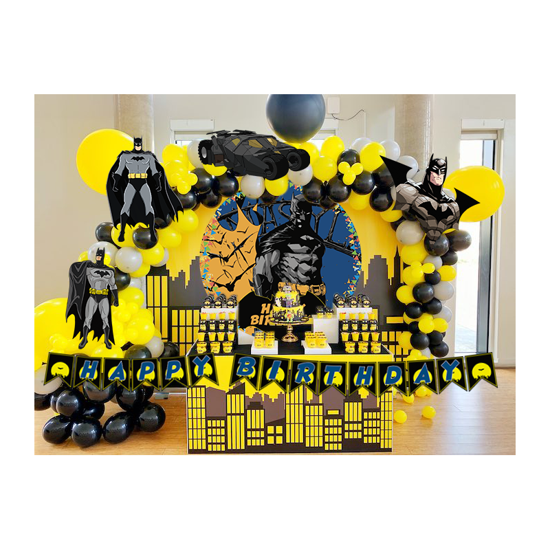 KIT DECORACIÓN CUMPLEAÑOS BATMAN