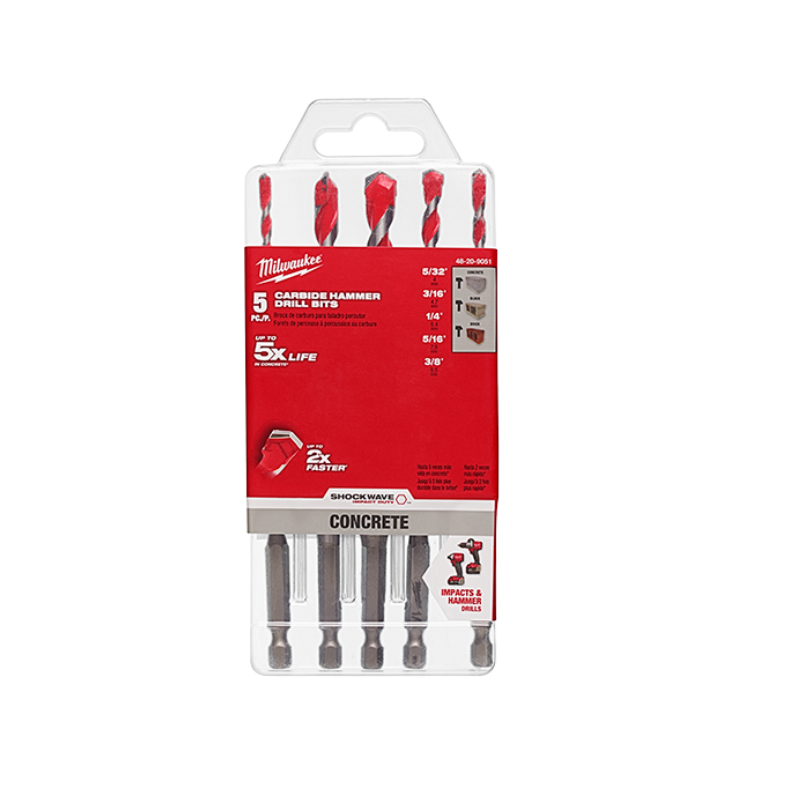 Juego De Brocas Para Concreto 5 Pz 48-20-9051 Milwaukee