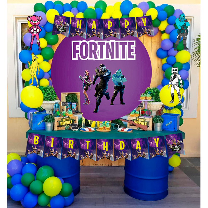 Kit decoración cumpleaños fornite