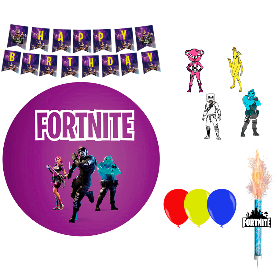 Kit decoración cumpleaños fornite