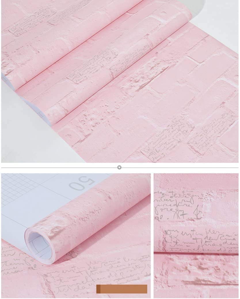 Papel Tapiz Autoadhesivo Tabique Vintage Rosa 10m X 45cm TP16