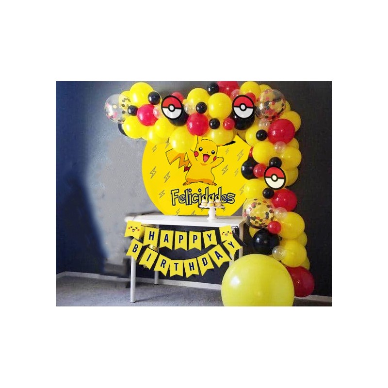 Kit decoración cumpleaños pikachu