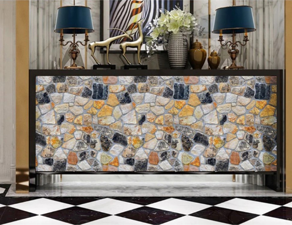 Papel Tapiz Autoadhesivo Piedras de Rio 10m X 45cm TP18