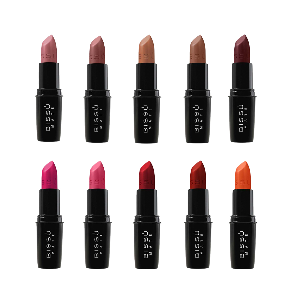 Set Labiales Mate Bissu (Kit Mayoreo 30 piezas) Tonos Varios