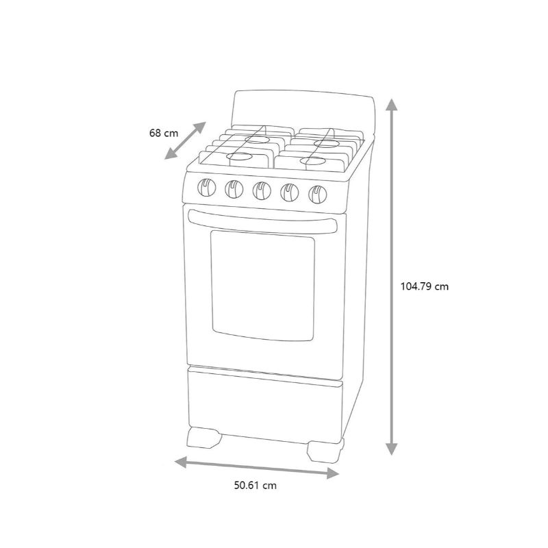 Estufa Mabe de piso a gas 20 pulgadas EM5030BAIS0