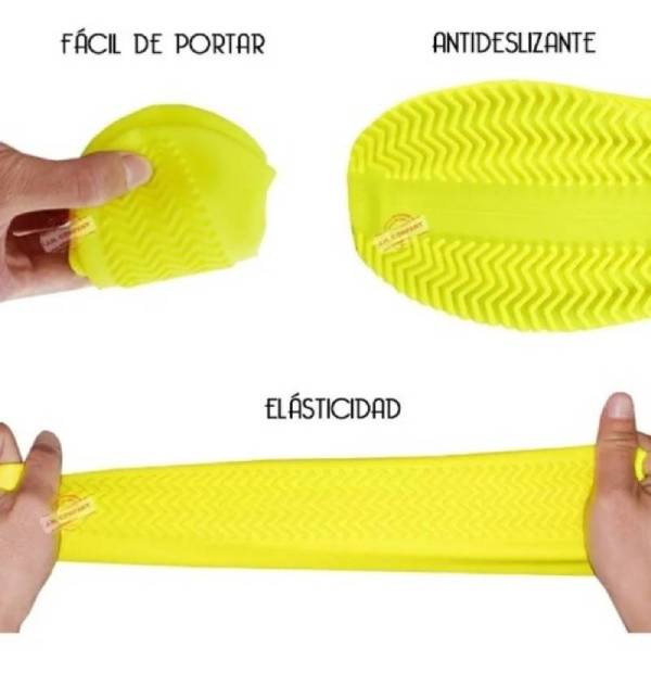 Cubre Zapato Tenis Protector Para Lluvia Impermeable Silicon Amarillo Small