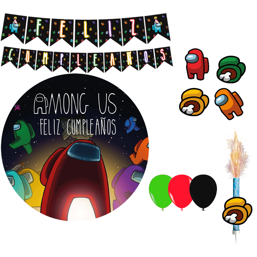 Kit decoración cumpleaños among us