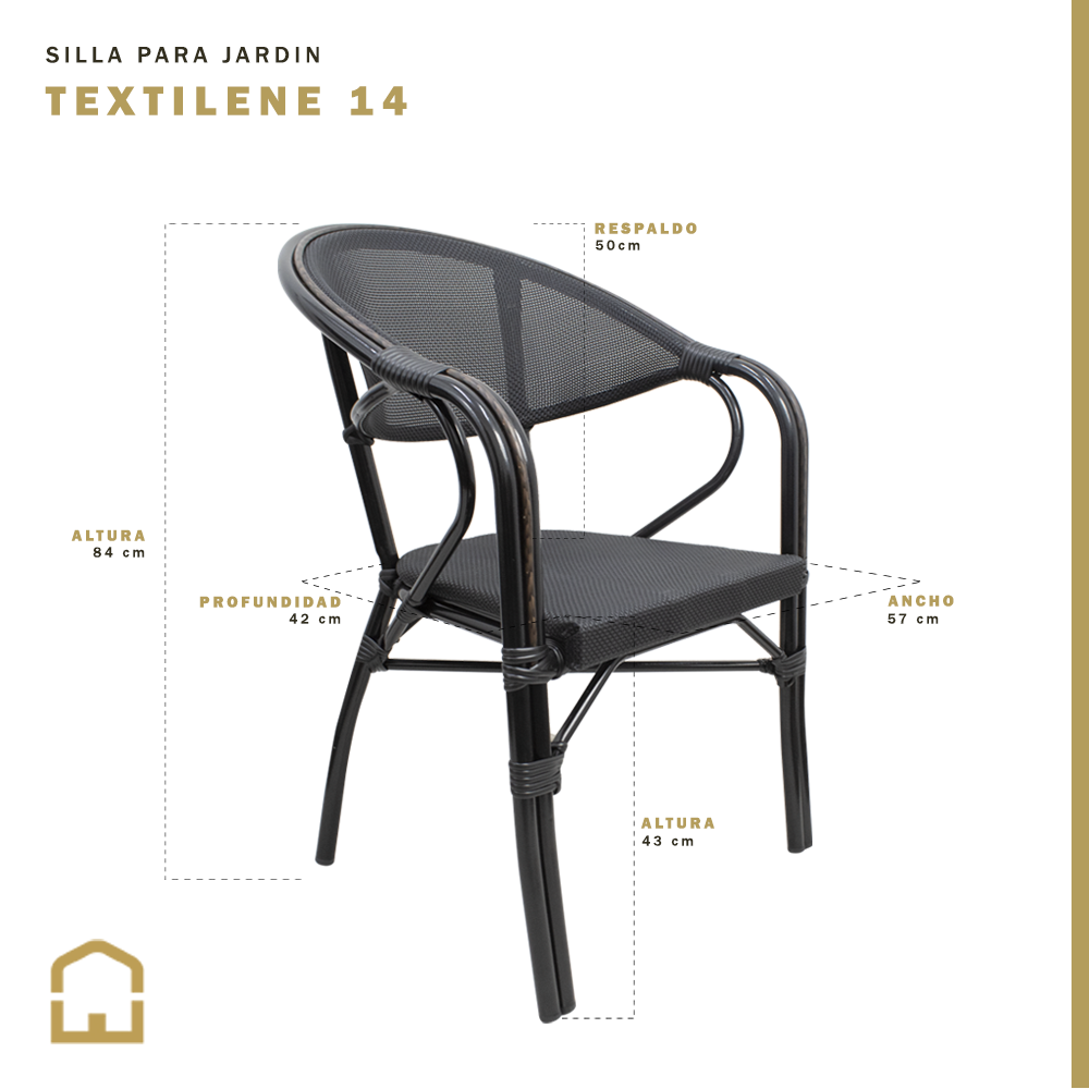 SILLA PARA JARDIN DE LUJO TEXTILENE W14