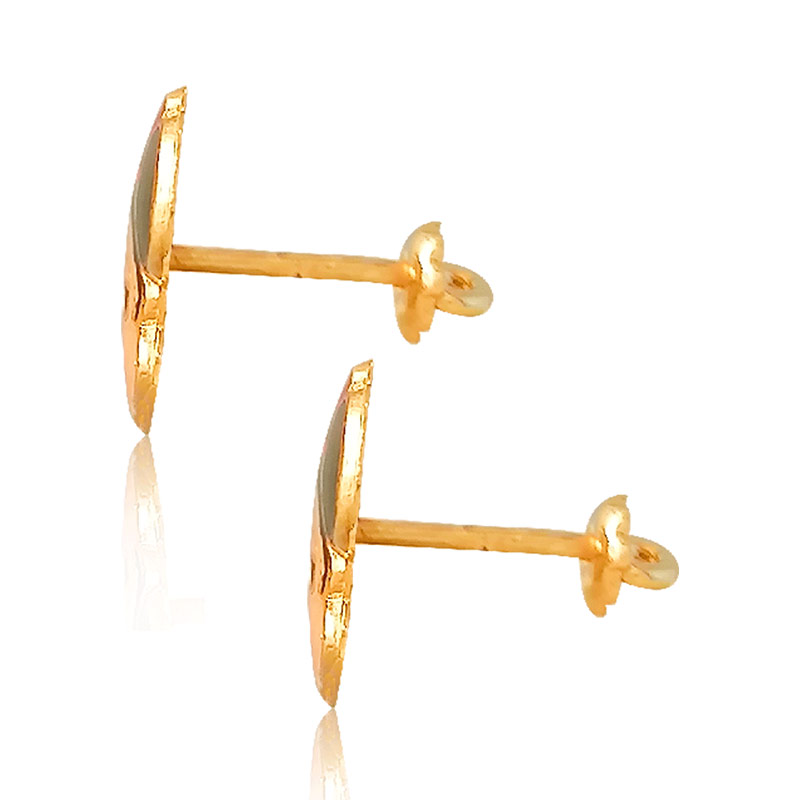 Hermoso Arete Broquel Gemelo Niña En Oro 18k Laminado #210 306-381 De Minnie Mouse