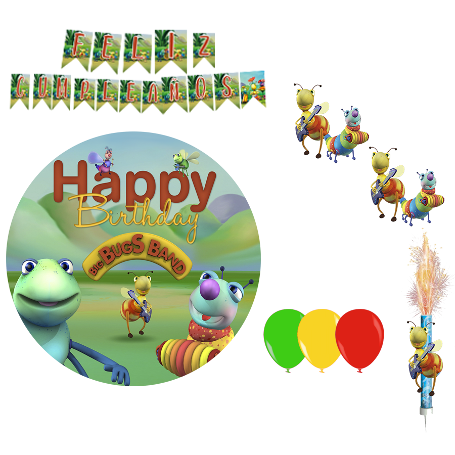 Kit decoración cumpleaños big bugs band