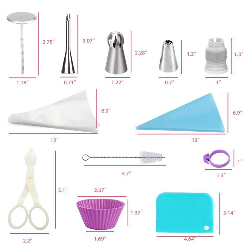Kit 57 piezas de Duyas y Herramientas para Decoración de Pasteles y Cupcakes, repostería