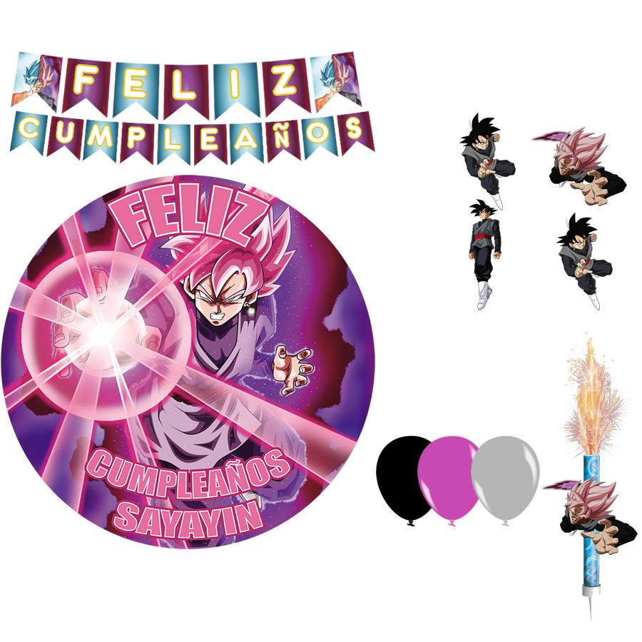 Kit decoración cumpleaños black goku