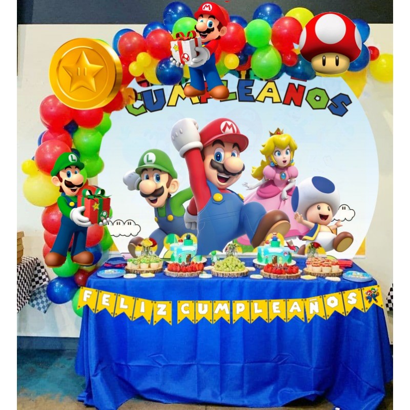 Kit decoración cumpleaños Mario Bros.