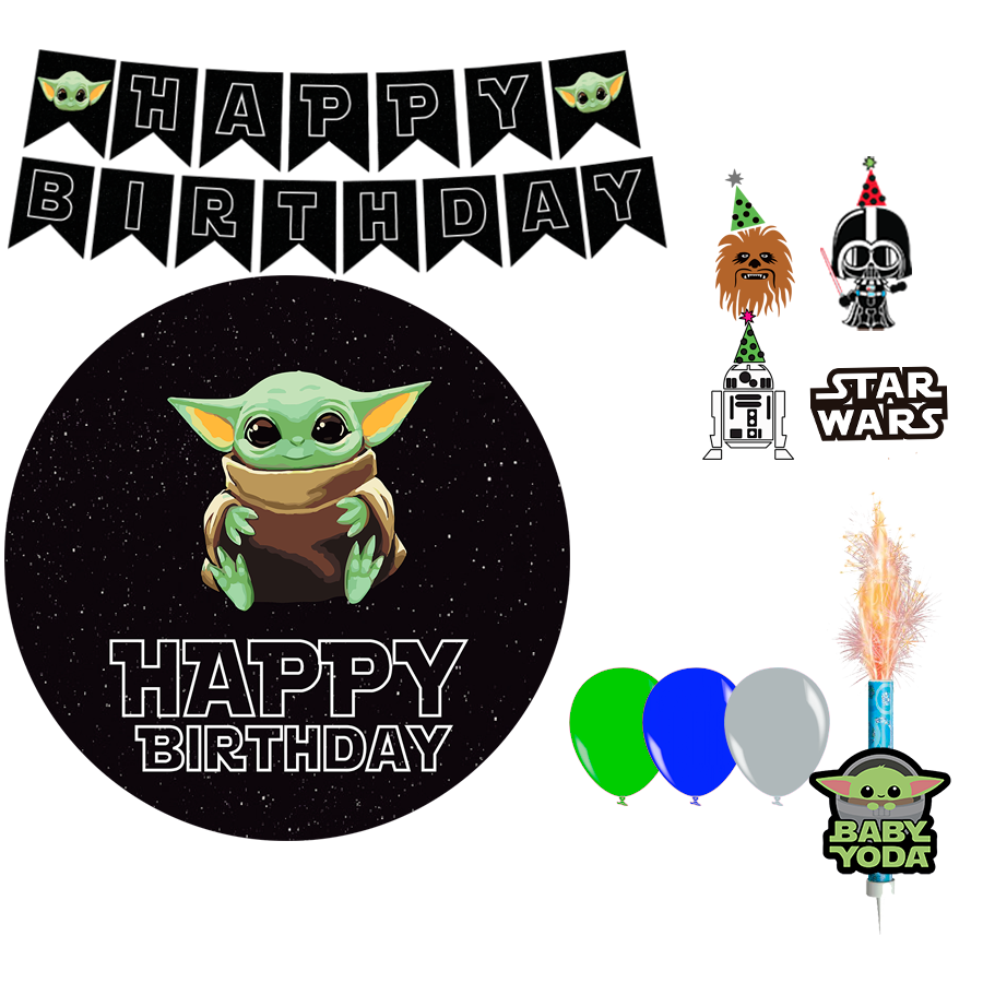 Kit decoración cumpleaños baby yoda