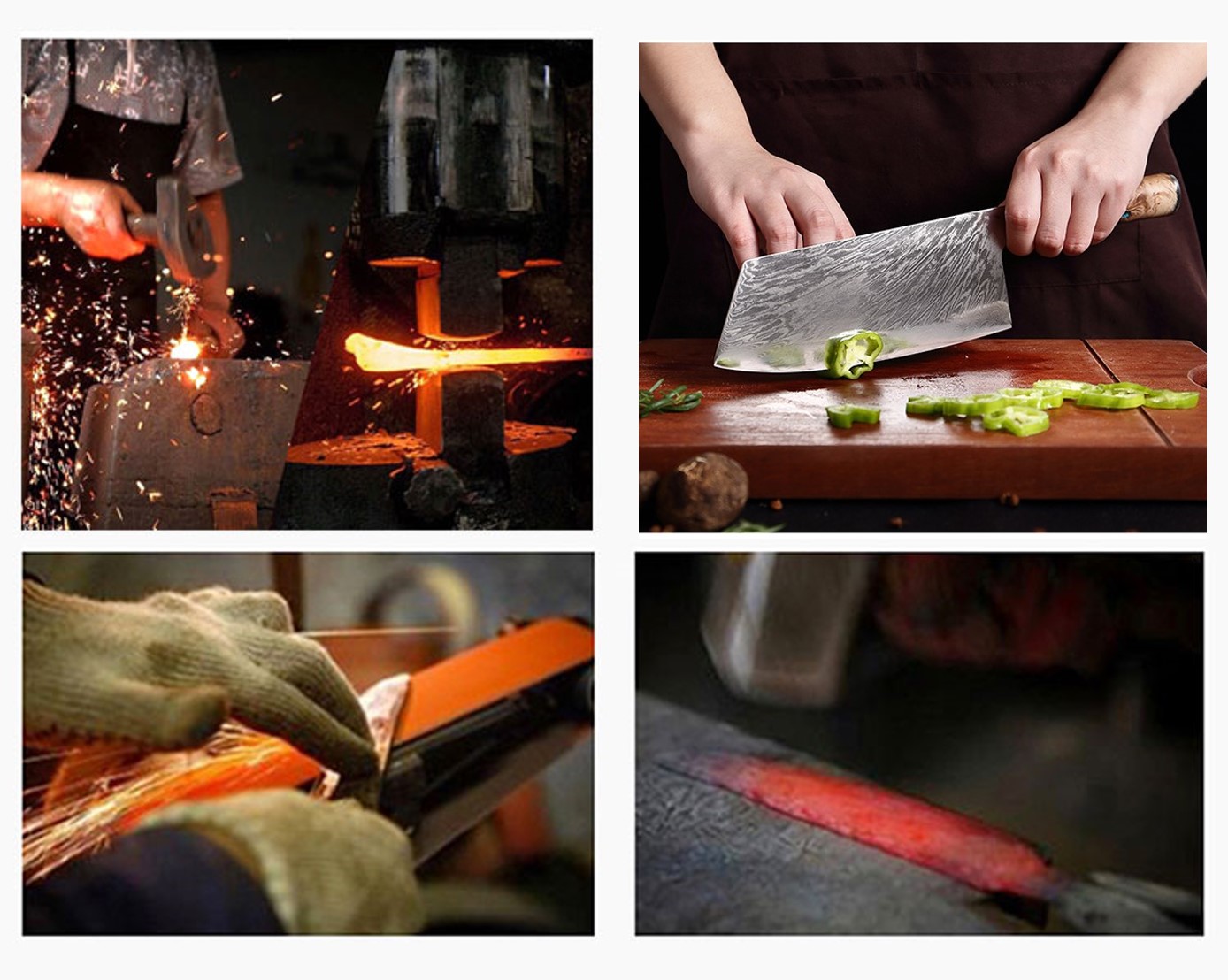 Cuchillo Chopping tipo Hacha 7.5 pulgadas en Acero de Damasco 