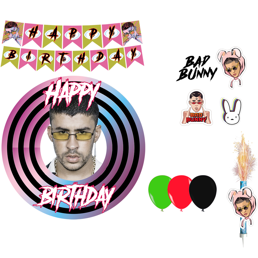 Kit decoración cumpleaños Bad Bunnny