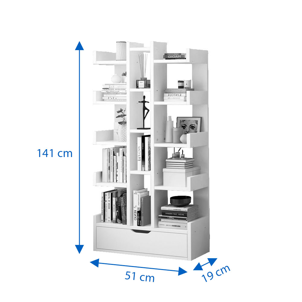 Librero Moderno Minimalista Decoración Kish Blanco Bossa