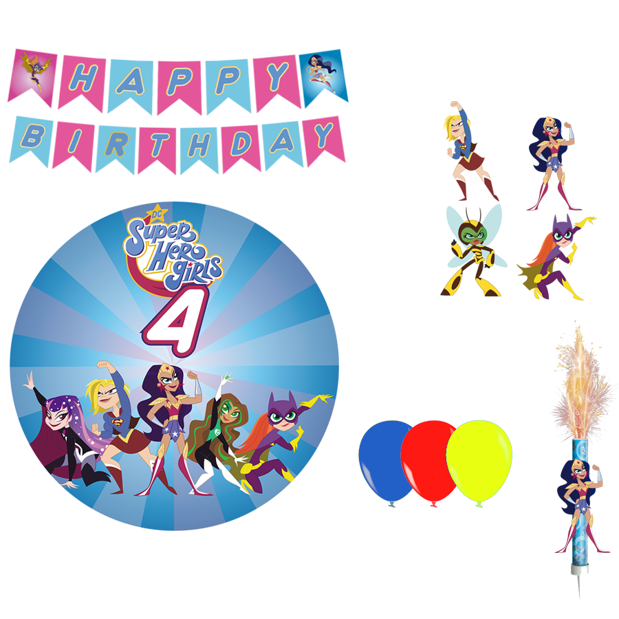 Kit decoración cumpleaños DC hero girls
