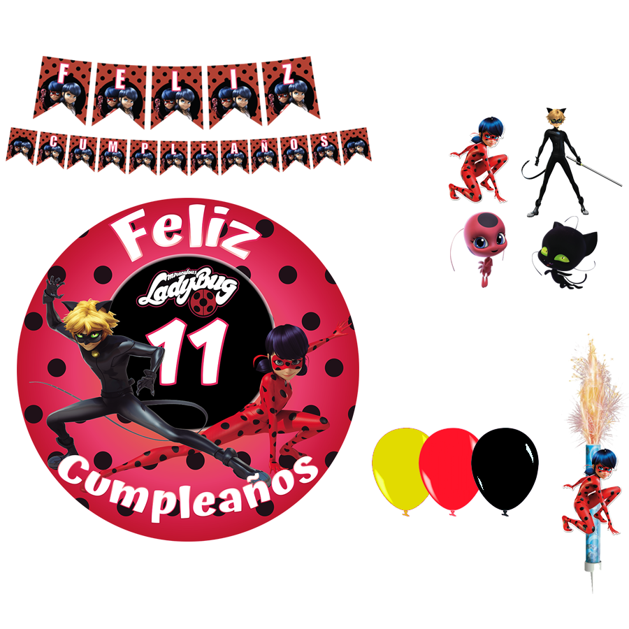Kit decoración cumpleaños lady bug