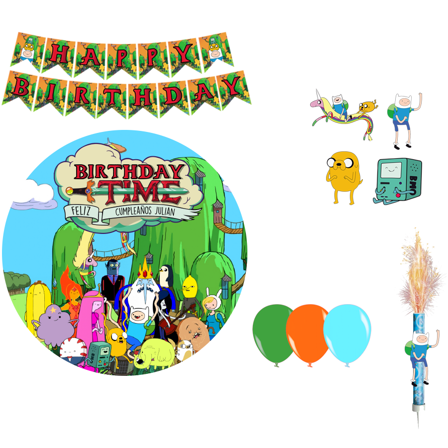 Kit decoración cumpleaños hora de aventura