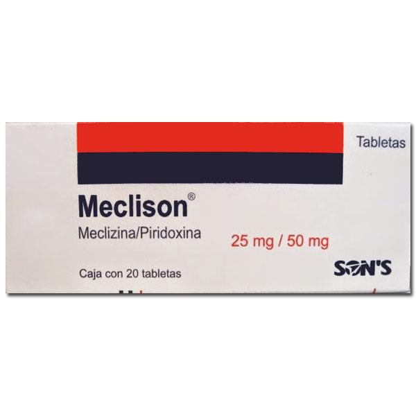 Meclison Meclizina / Piridoxina -- 20 Tabletas