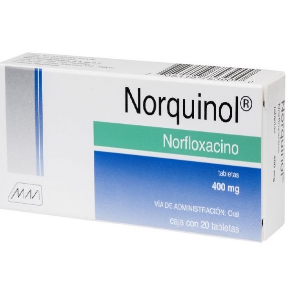 Norquinol Norfloxacino 20 Tabletas 400 mg.