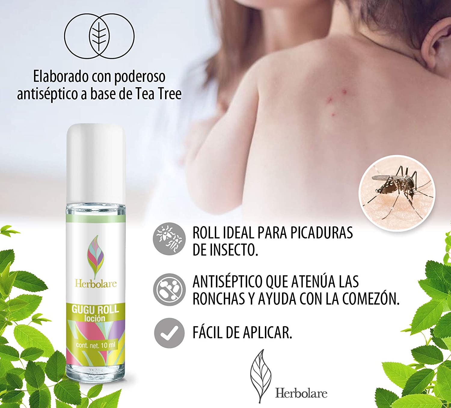 Paquete Infantil Herbolare: Gu Gu stick para golpes y Gu Gu roll para piquetes de insectos.