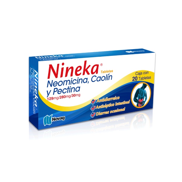 Nineka 20 tabletas  --  Neomicina, Caolín y Pectina.