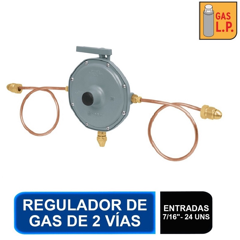 Regulador de gas de 2 vías para Tanque Doméstico y Portátil RG-200 FOSET 