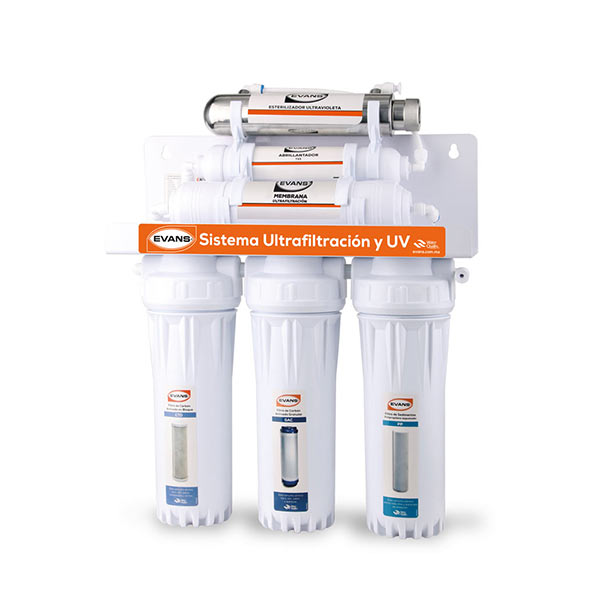 FILTRO PURIFICADOR DE AGUA CON ULTRAFILTRACIÓN EVANS DE 6 ETAPAS CON LAMPARA UV..