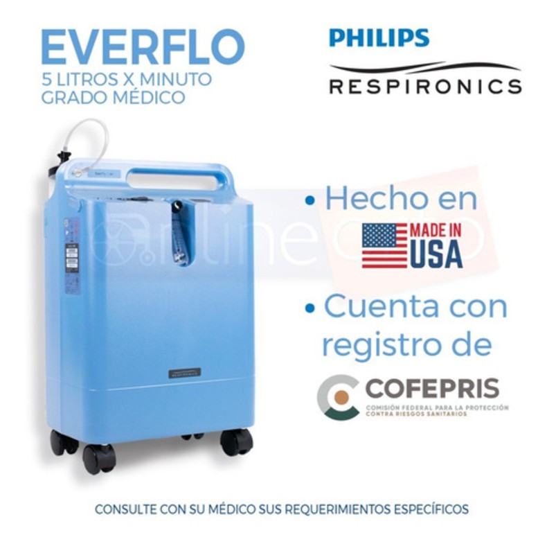 Concentrador De Oxígeno 5 Litros Everflo Philips Respironics