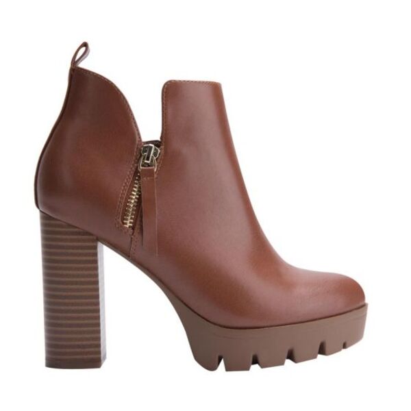 Botines para mujer, color café, marca Sao Paulo, plataforma con tacón, 997777