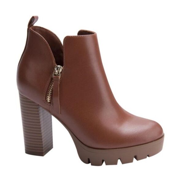 Botines para mujer, color café, marca Sao Paulo, plataforma con tacón, 997777